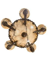 French Art Deco Alabaster Chandelier, 1930s